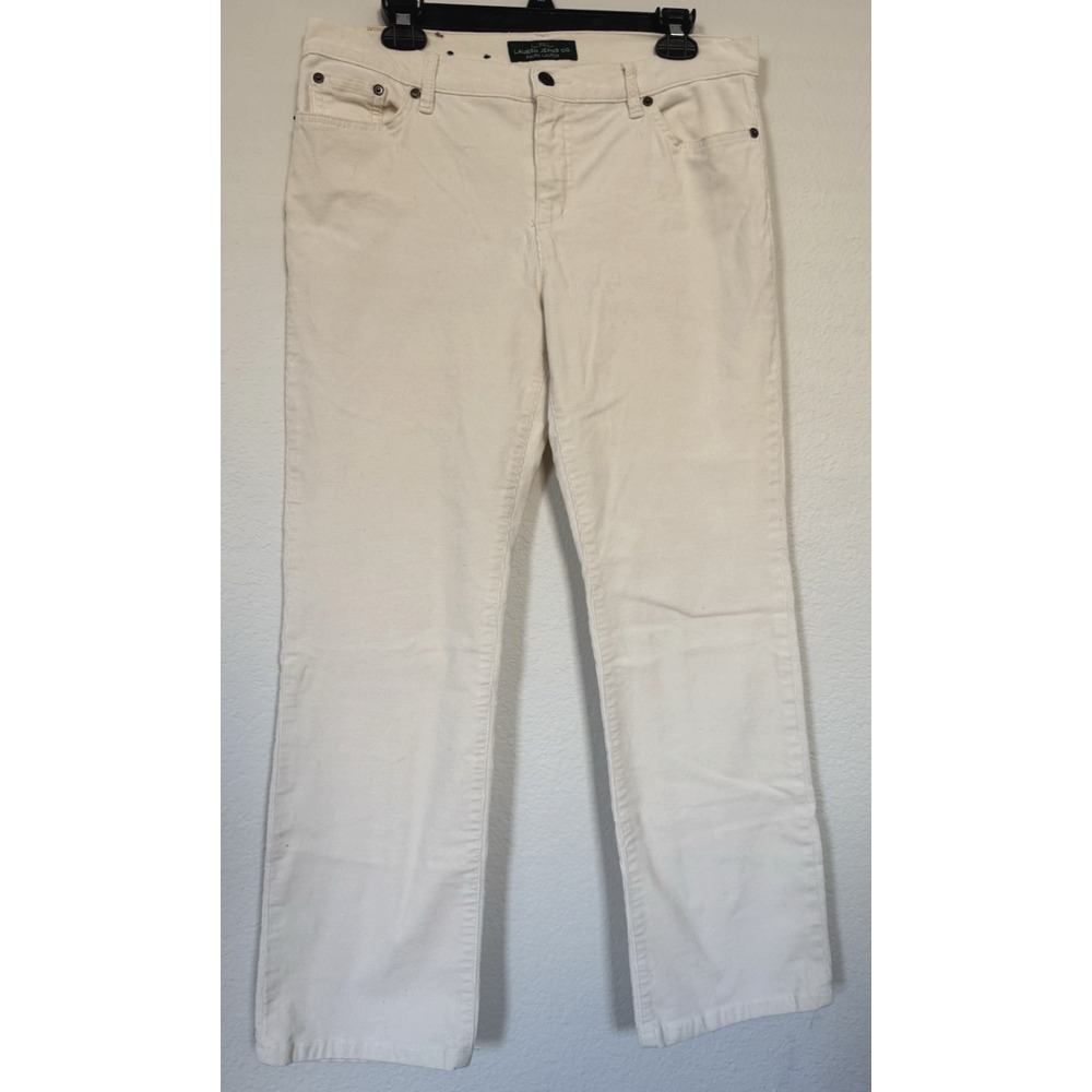 LRL Lauren Jeans Co Corduroy Pants Womens Size 10 Ivory Cream Classic Straight